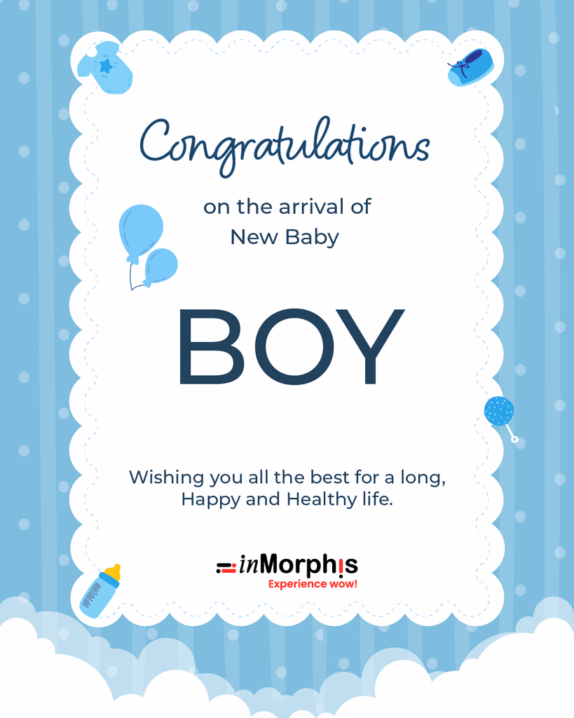 New baby congratulations card for inMorphis